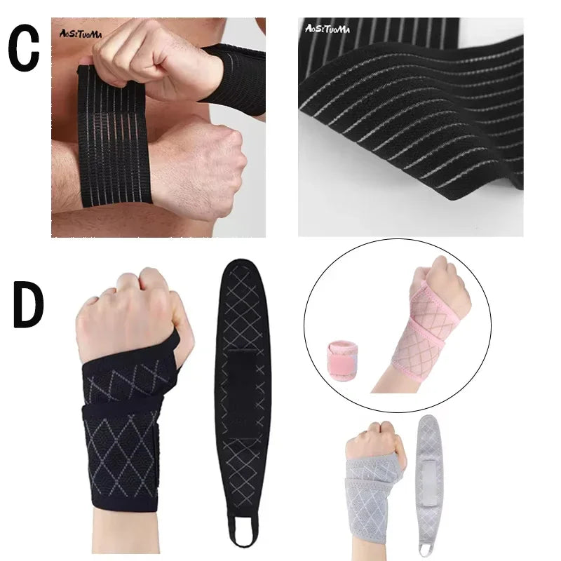 1PC Exercise Pressure Strap Elastic Wrist Wrist Pressure Weight Lifting Sports Wrist Bandage Wrap Wrist Guard against Sprain Men